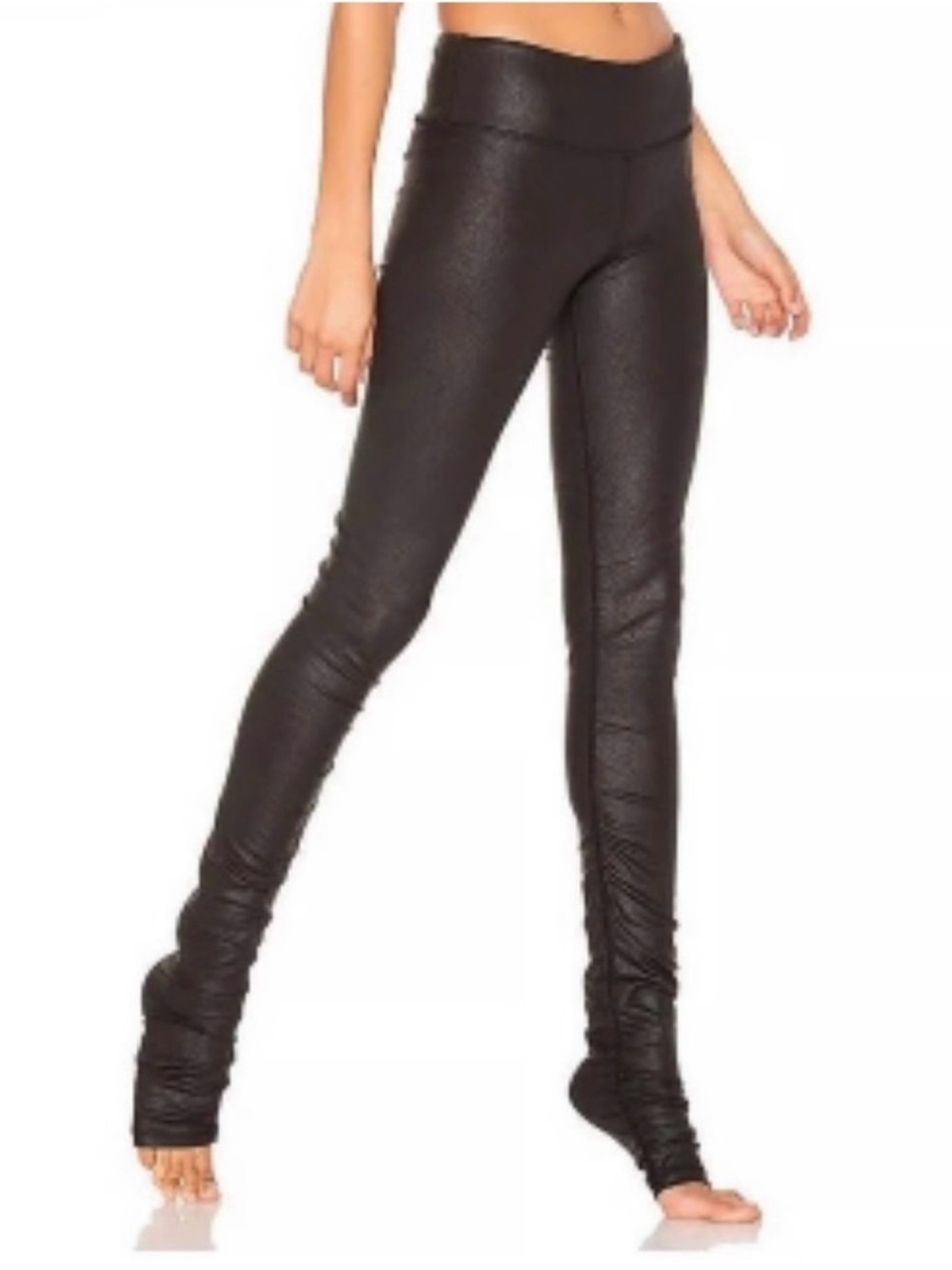 ALO Yoga Black Faux Leather-Look High-Rise Leggings